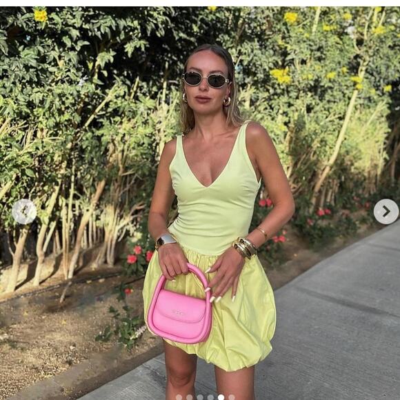 Zara MIXED BALLOON MINI DRESS Size Medium - Picture 5 of 16